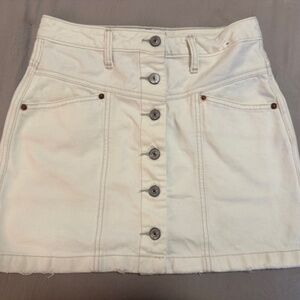 Abercrombie & Fitch Denim Mini Skirt - White